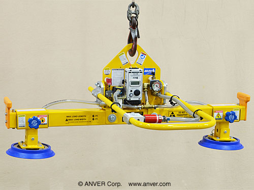 ANVER Two Pad Air Powered Vacuum Lifter for Lifting Small Steel Sheets 8 ft x 4 ft (2.4 m x 1.2  m) up to 500 lb (227 kg)